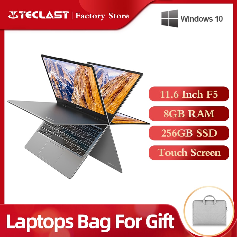 Teclast F5 Touch Screen Laptop Intel 8GB RAM 256GB SSD Windows10 1920*1080  Quick Charge 360 Rotating 11.6 Notebook - SWorld Market