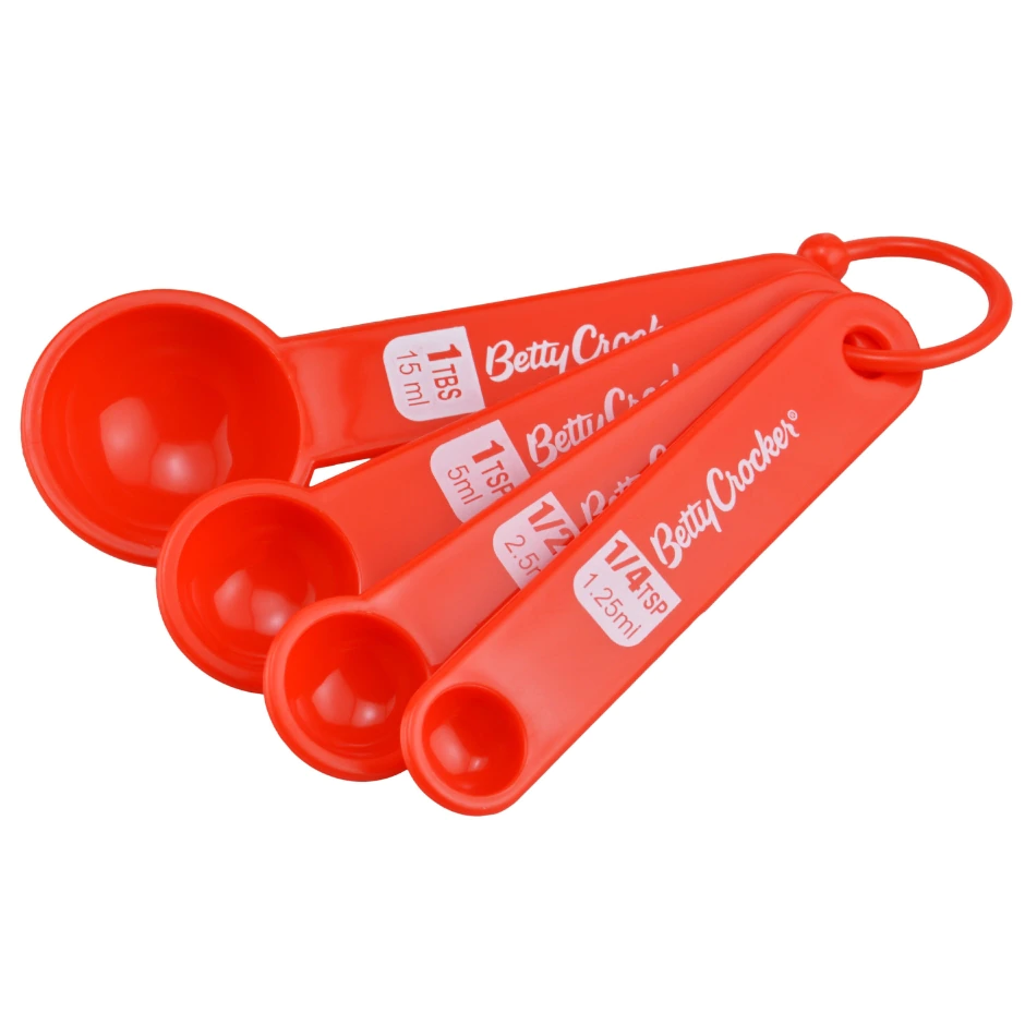 Betty Crocker Nesting Measuring Cup Set Red 1, 1/2, 1/3, 1/4 cup (A)