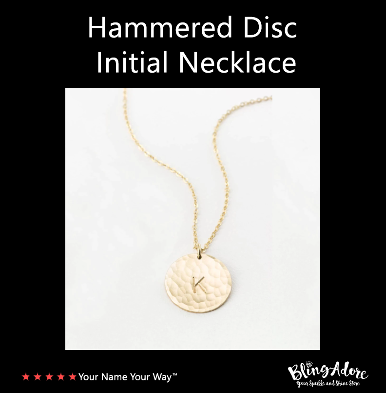 Hand Made Custom Hammered Disc Initial 