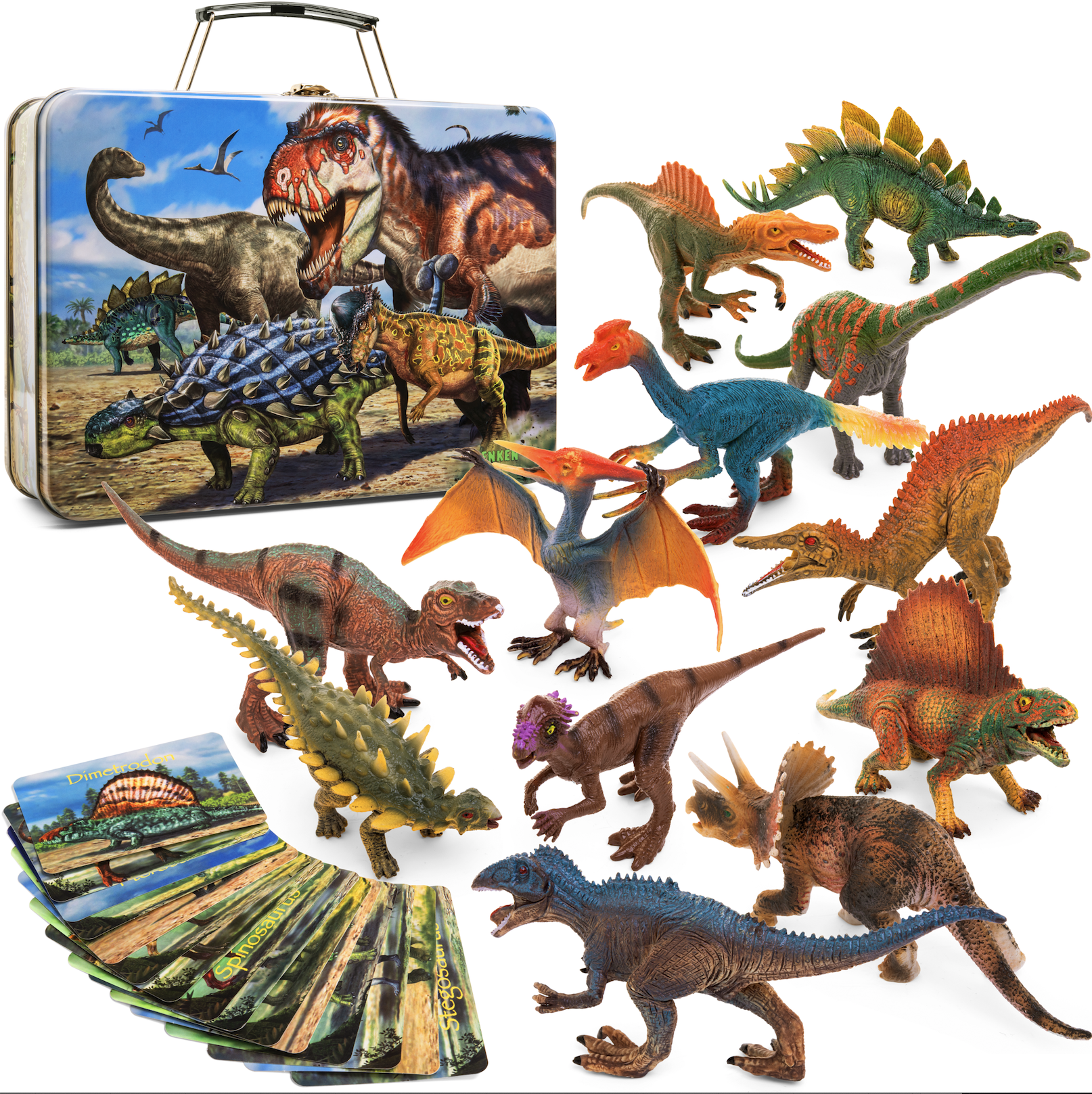 Large Size 15x15x12 Inch 12” Tall Dino Bag 12 Dinosaurs Dinosaur Toy Box NEW 