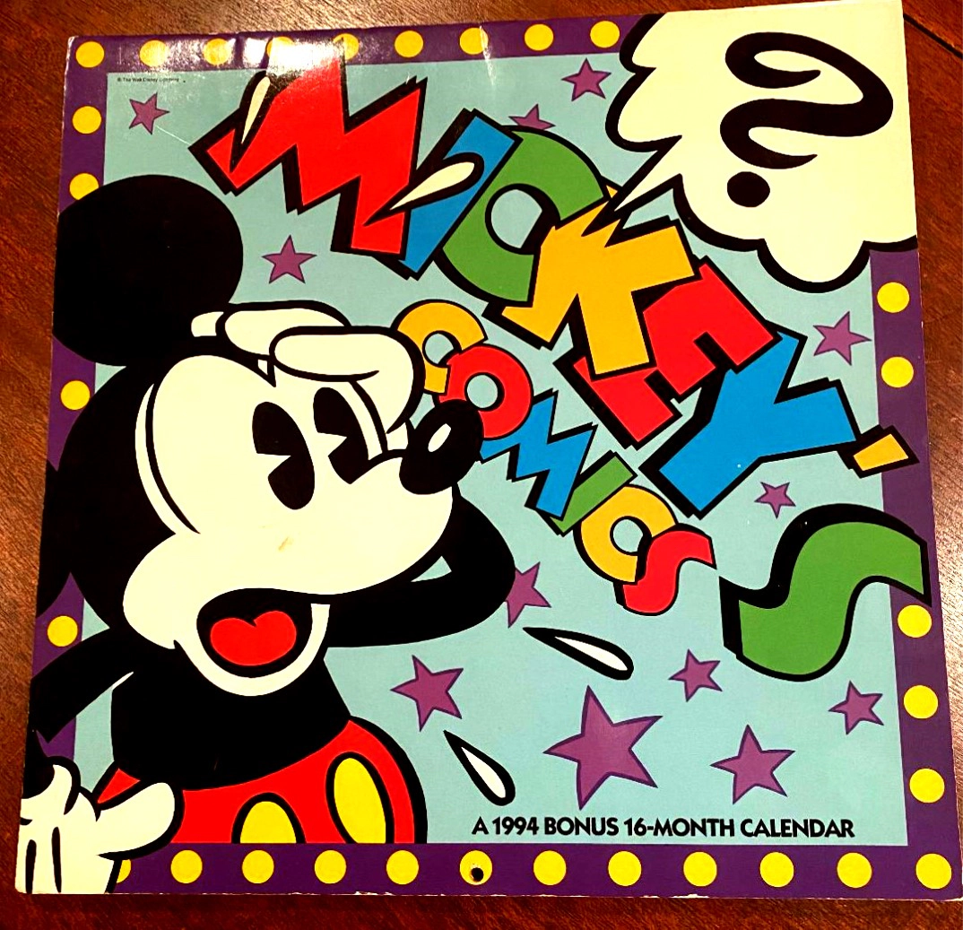 た*し様 Disney Treasures ミッキーマウス 1994年 Disney's Mickey's Comics 1994 16 Month Calendar - Disney-Treasures