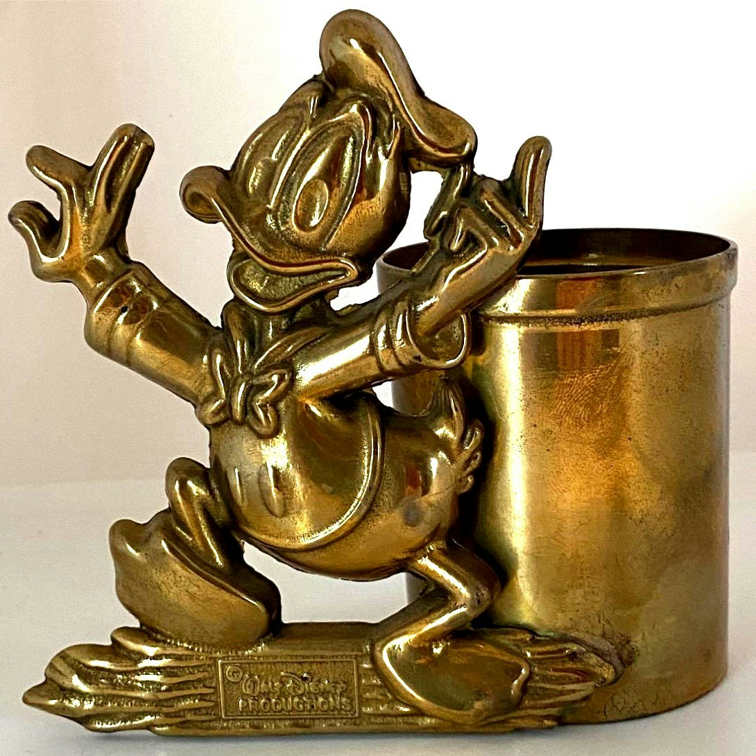 Vintage Walt Disney Mickey Mouse Brass Figurine