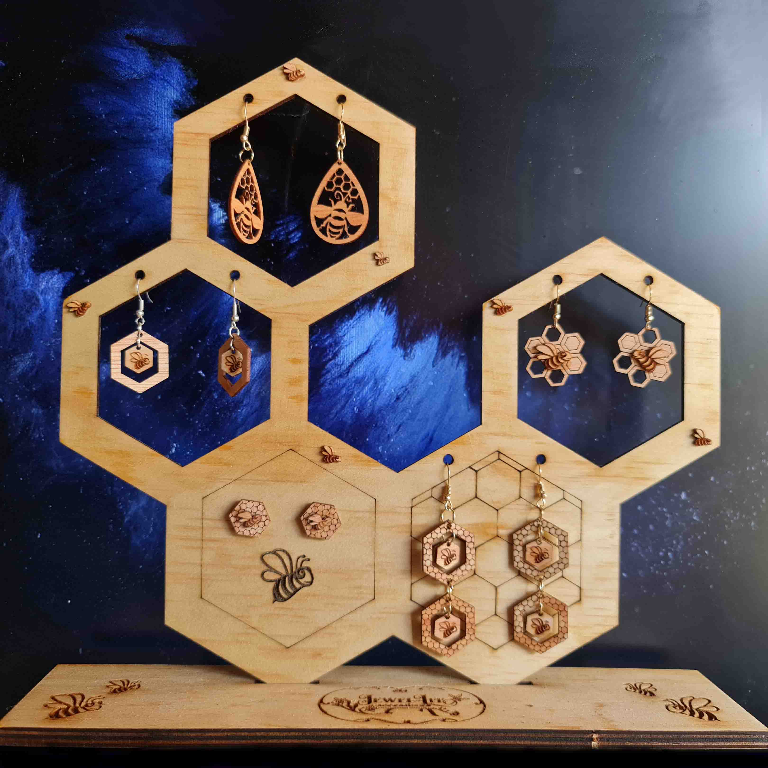 Hexagon earring online holder