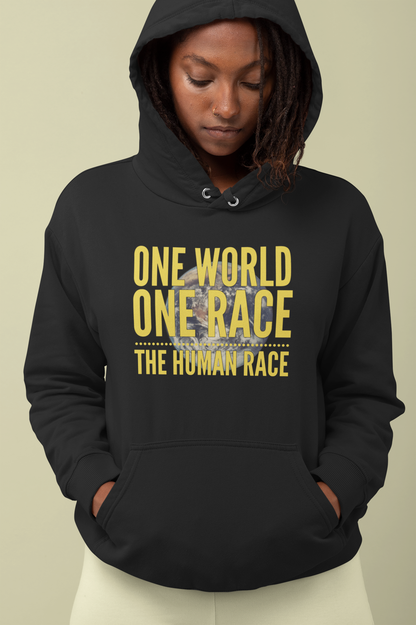 One World One Race The Human Race Unisex Hoodie GN