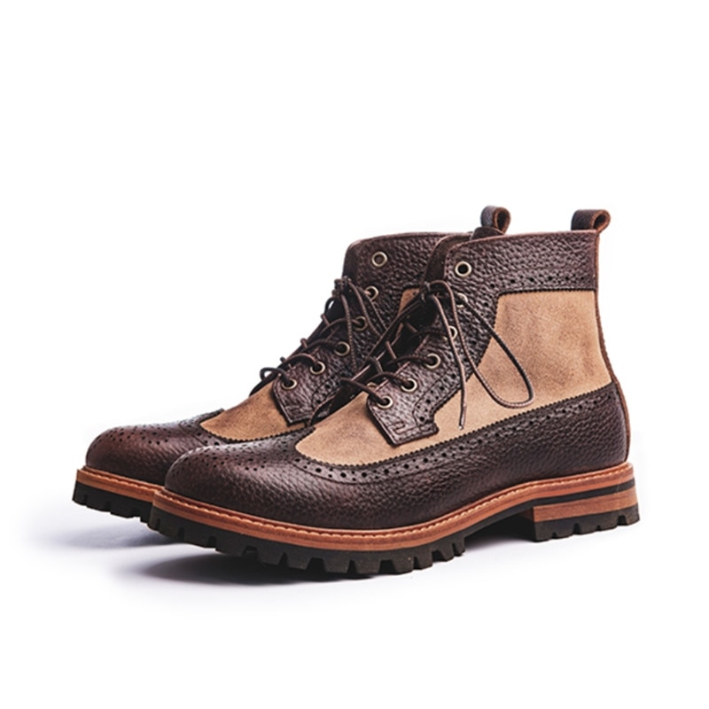 wedge brogue boots