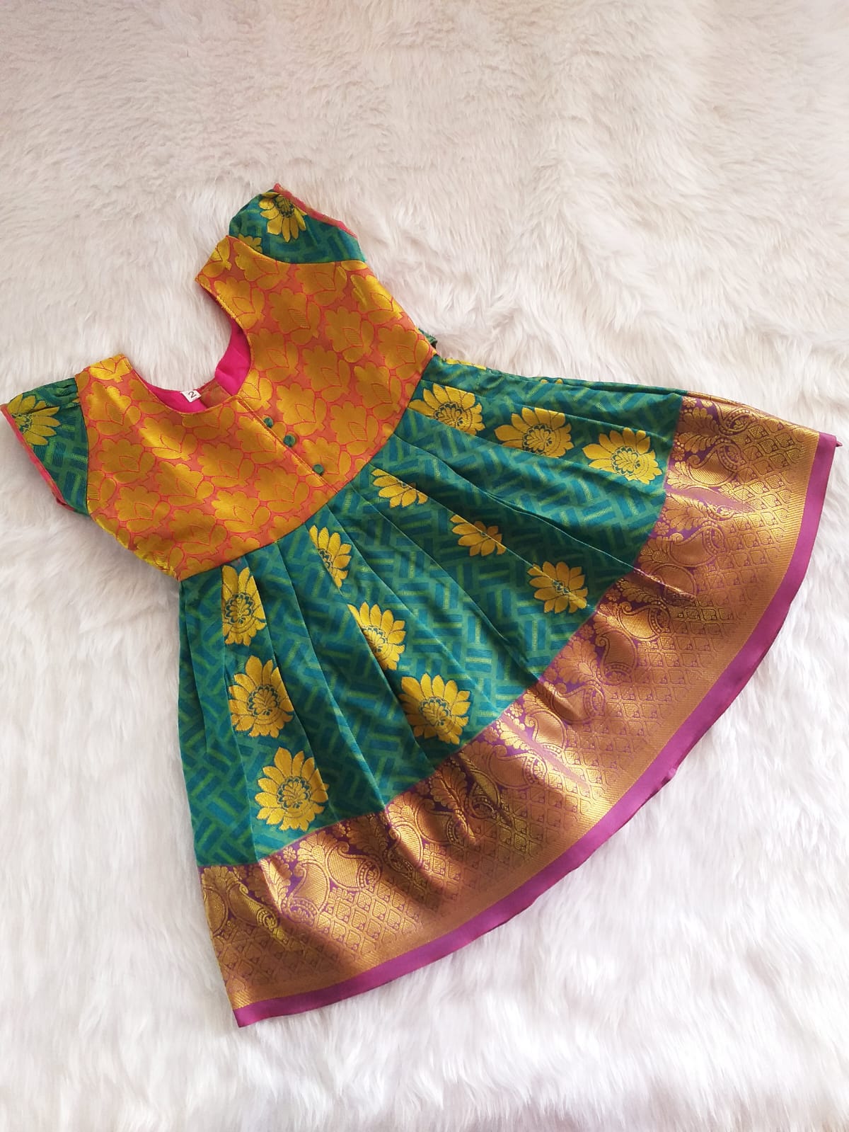 Buy Silk Gown For Kids Online | Teal Blue Pattu Dress Ideas | The Nesavu –  The Nesavu