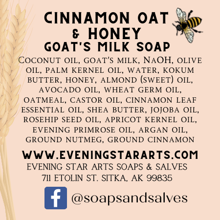 Honey Goatmilk Soap -with local raw honey, unscented, palm oil free