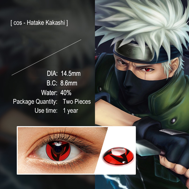 Nine Tails Naruto Anime Coloured Contact Lenses (90 Day)