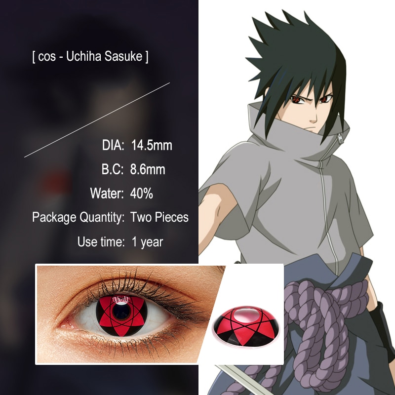 CrazyLab Naruto Sasuke Uchiha Sharingan Circle Lenses