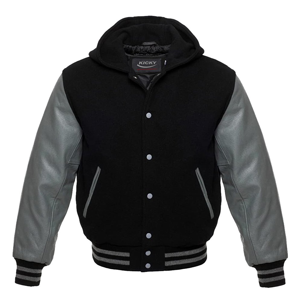 hooded varsity jacket