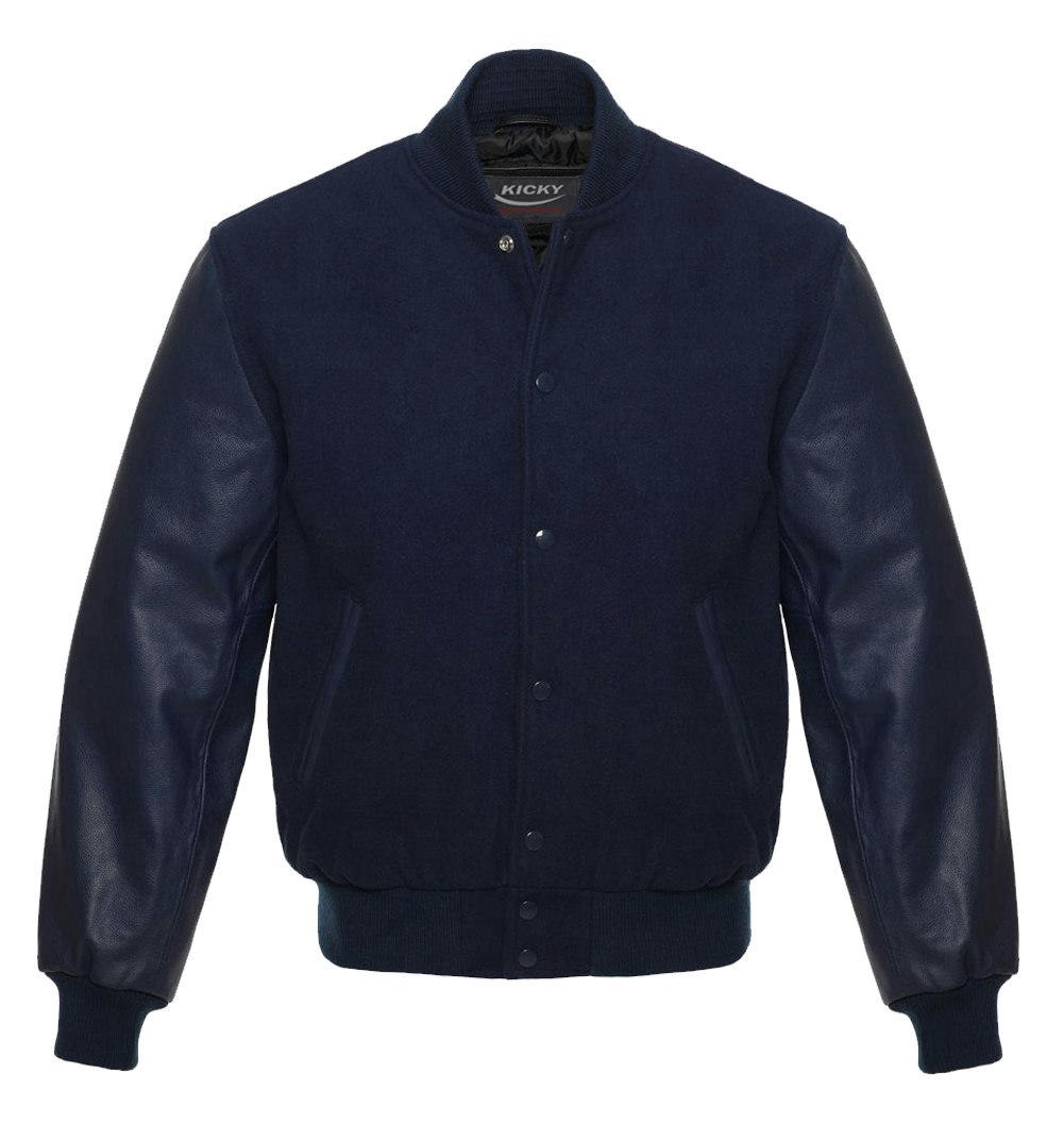 Varsity Bomber Jacket in Navy