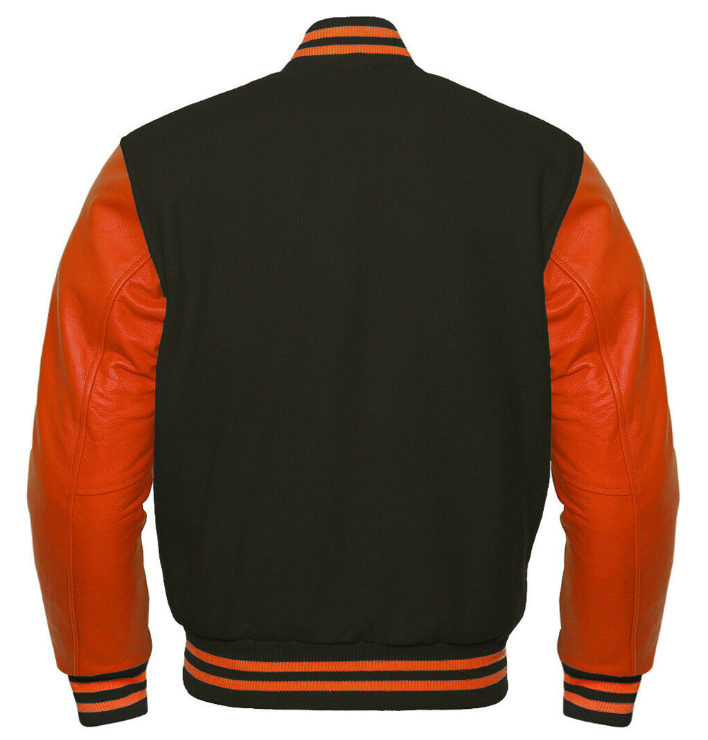 Varsity Letterman Baseball Bomber Jacket, 100% Melton Wool Body