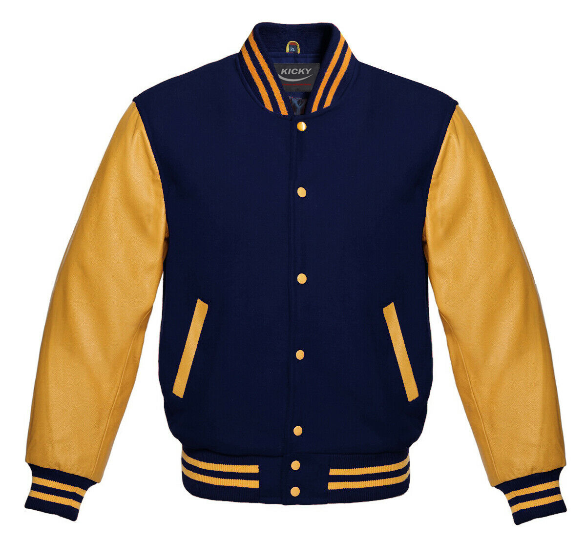 Varsity Letterman Baseball Bomber Jacket, 100% Melton Wool Body