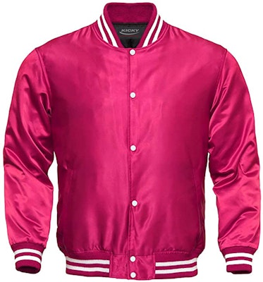 Varsity Jacket, Letterman, Baseball, Bomber Jacket Satin, hot pink Color - varsity  jackets, corsets, letterman jackets, bomber jackets, steel boned corsets,  sporting goods, sportswear