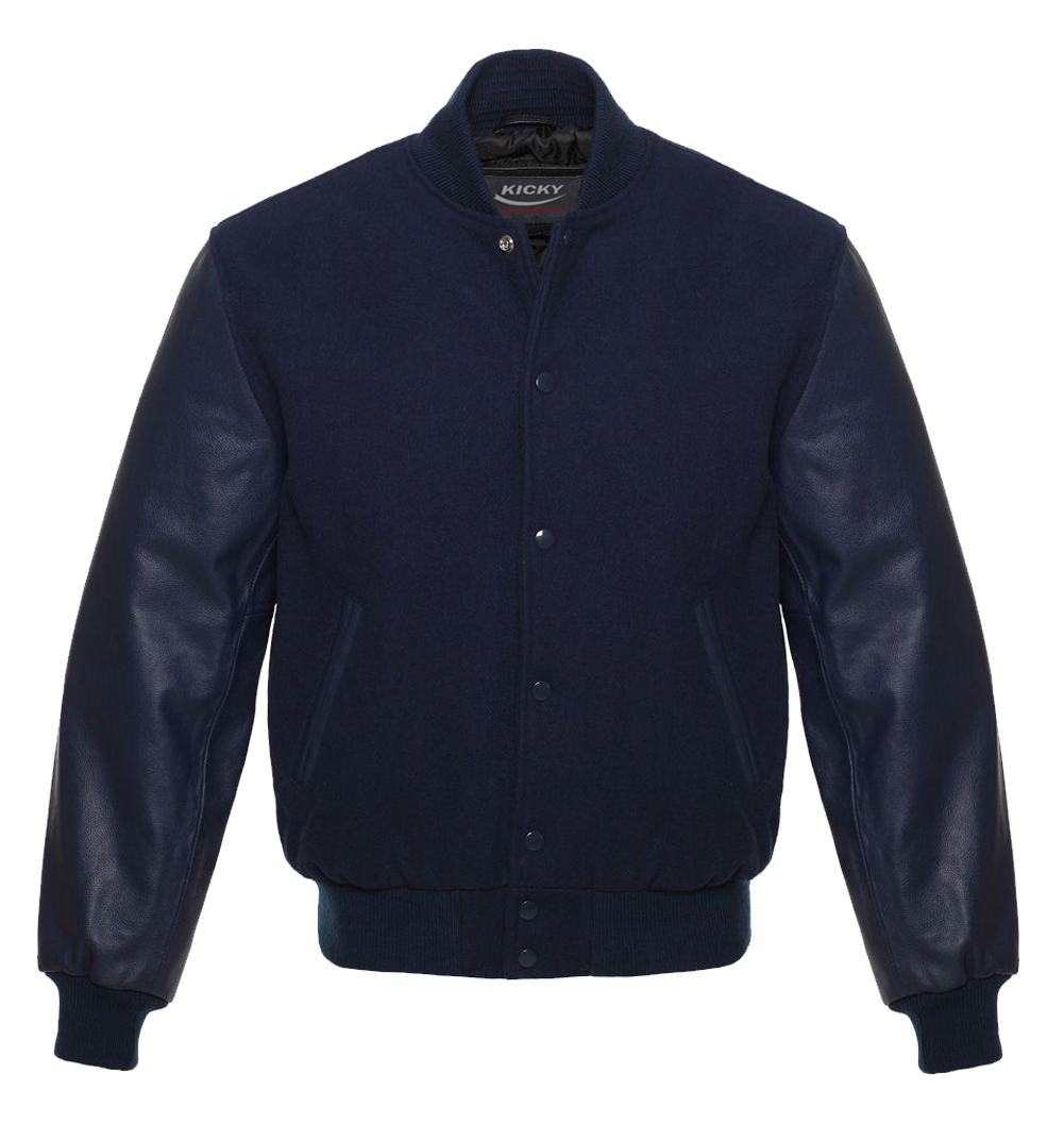 Varsity Letterman Baseball Bomber Jacket, 100% Melton Wool Body