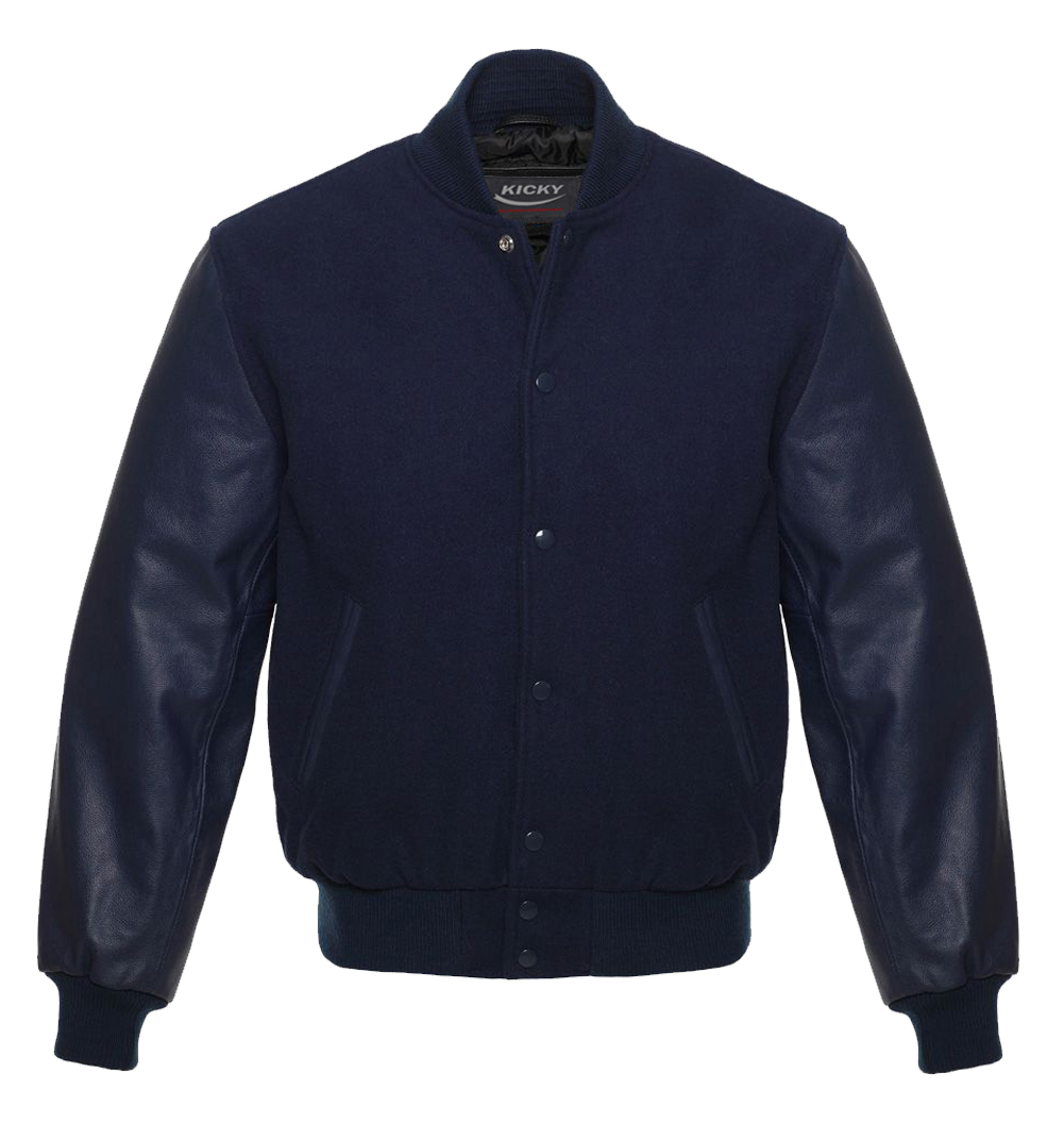 Vintage Blue Wool Varsity Bomber Jacket, Nwot, M
