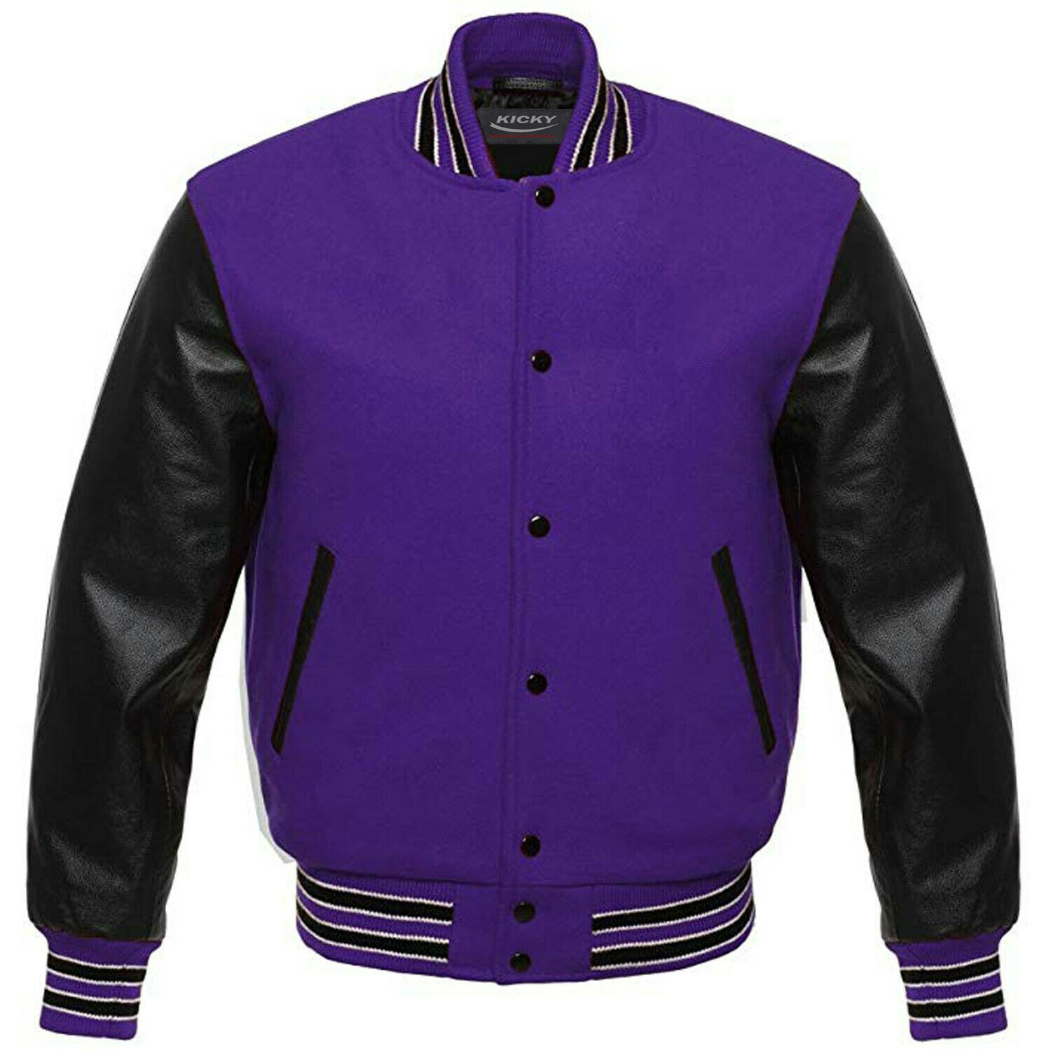 Varsity Base Purple Wool Body & Bright Gold Leather Sleeves Letterman Jacket , 3XL