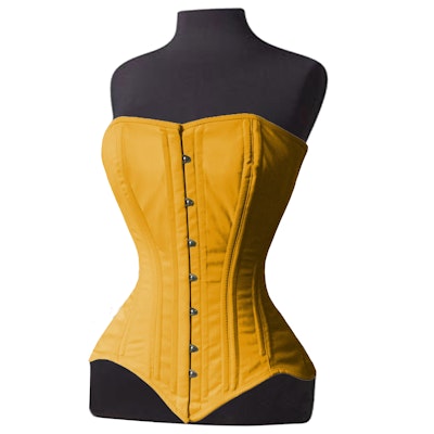 Very Strong Fully Steel Boned Overbust Cotton Corset, Long Torso Design,  Heavy Duty yellow color - buy varsity jackets, corsets, letterman jackets,  bomber jackets, steel boned corsets, sporting goods, sportswear