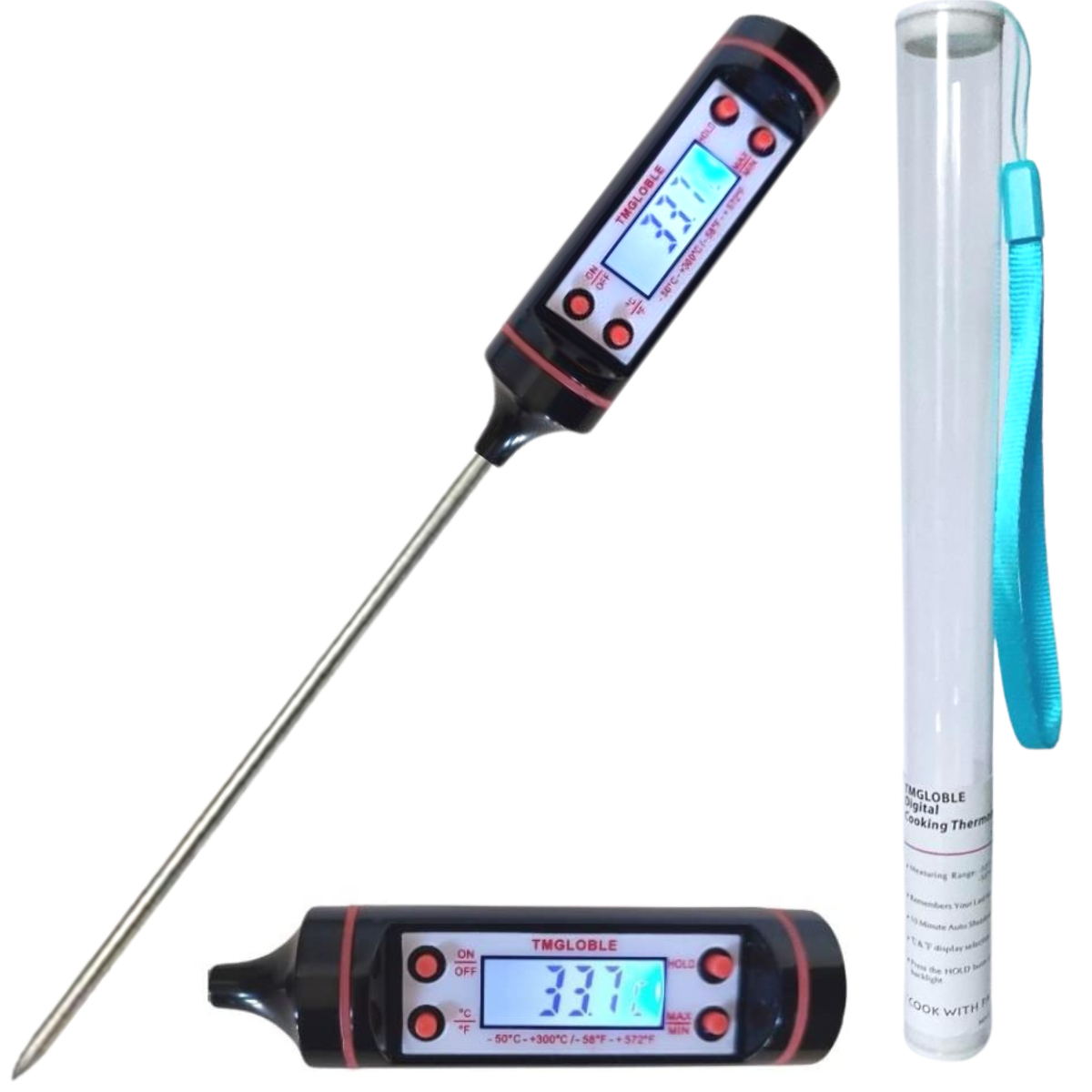 Digital Meat Thermometer For Cooking, 2021 Upgraded Touchscreen Lcd Large  Display Instant Read Food Thermometer With Backlight, Long Probe,kitchen  Tim