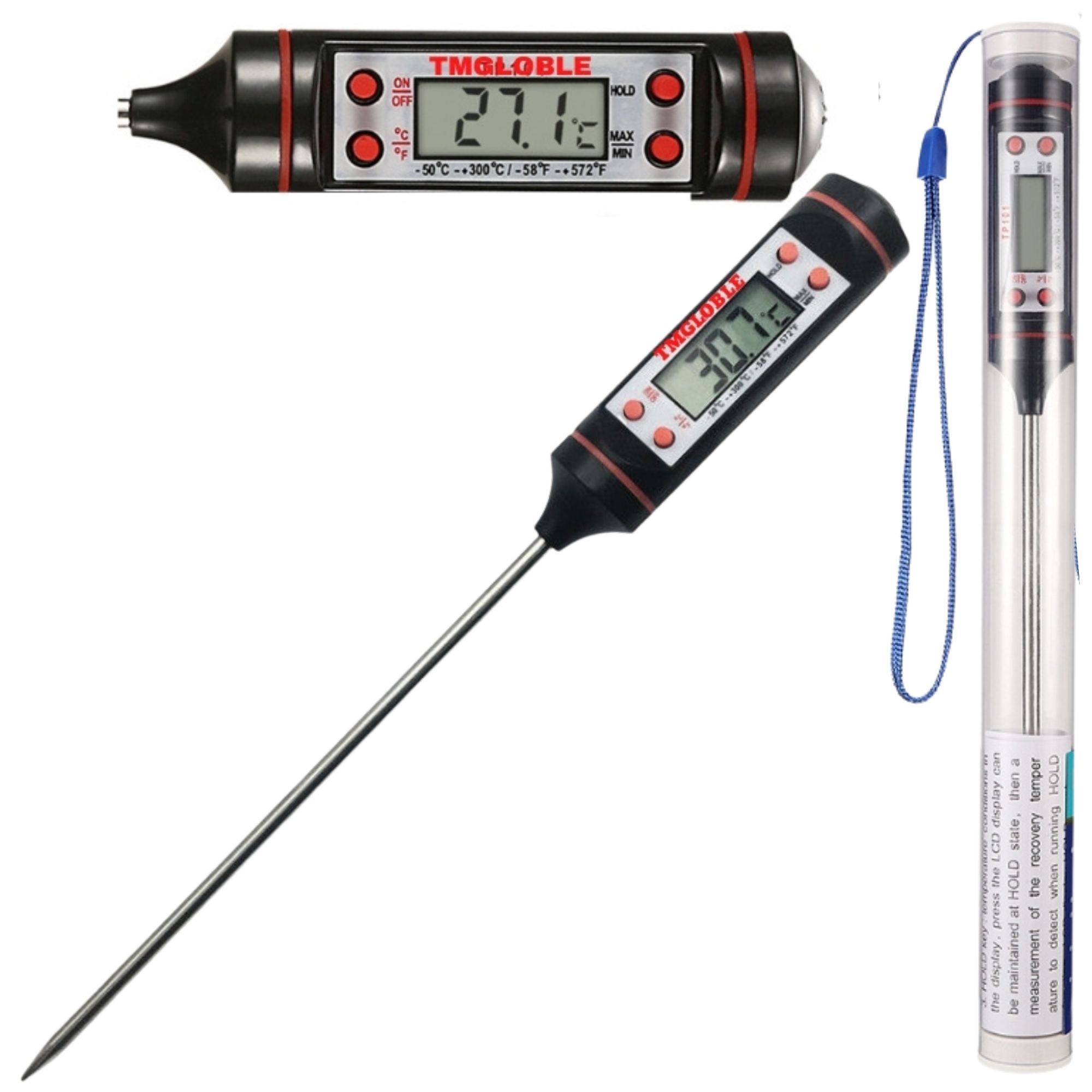 1pc Digital Meat Thermometer Cooking Food Kitchen BBQ Probe Water Milk Oil  Liquid Oven Digital Temperature Sensor Meter Multi-functional Thermometer P