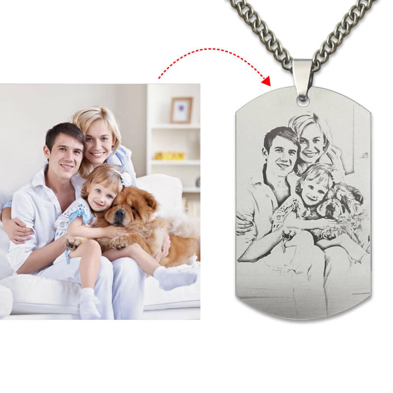 engraved dog tag necklace