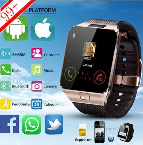 Bluetooth Smart Watch w/ Camera SIM Card TF/SD Card Slot Smartwatch Phone  for iPhone iOS Android Samsung 