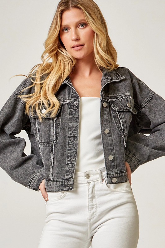 Charcoal Denim Jacket - cc's collection
