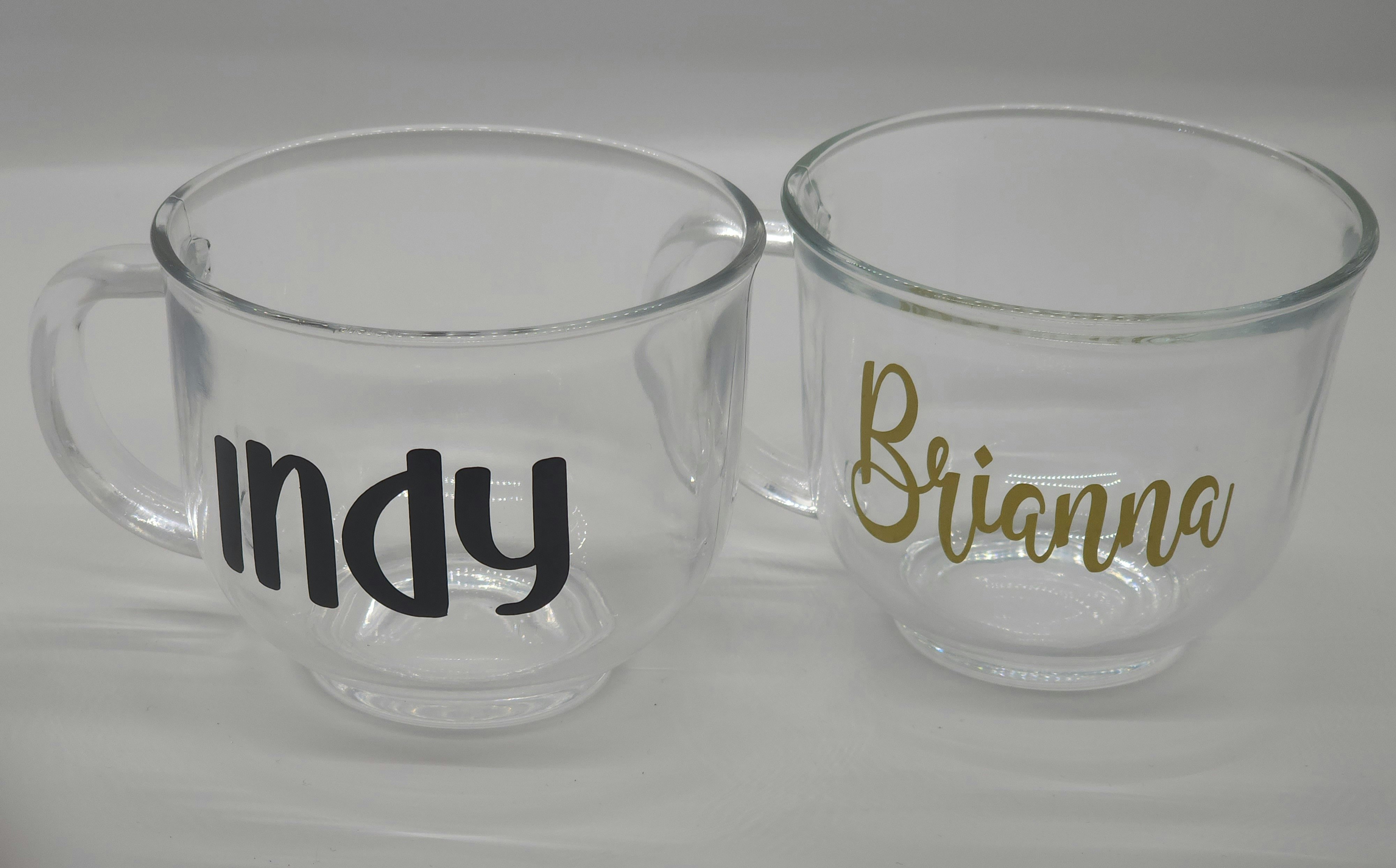 Personalised Clear Glass Mugs – Scents that sparkle