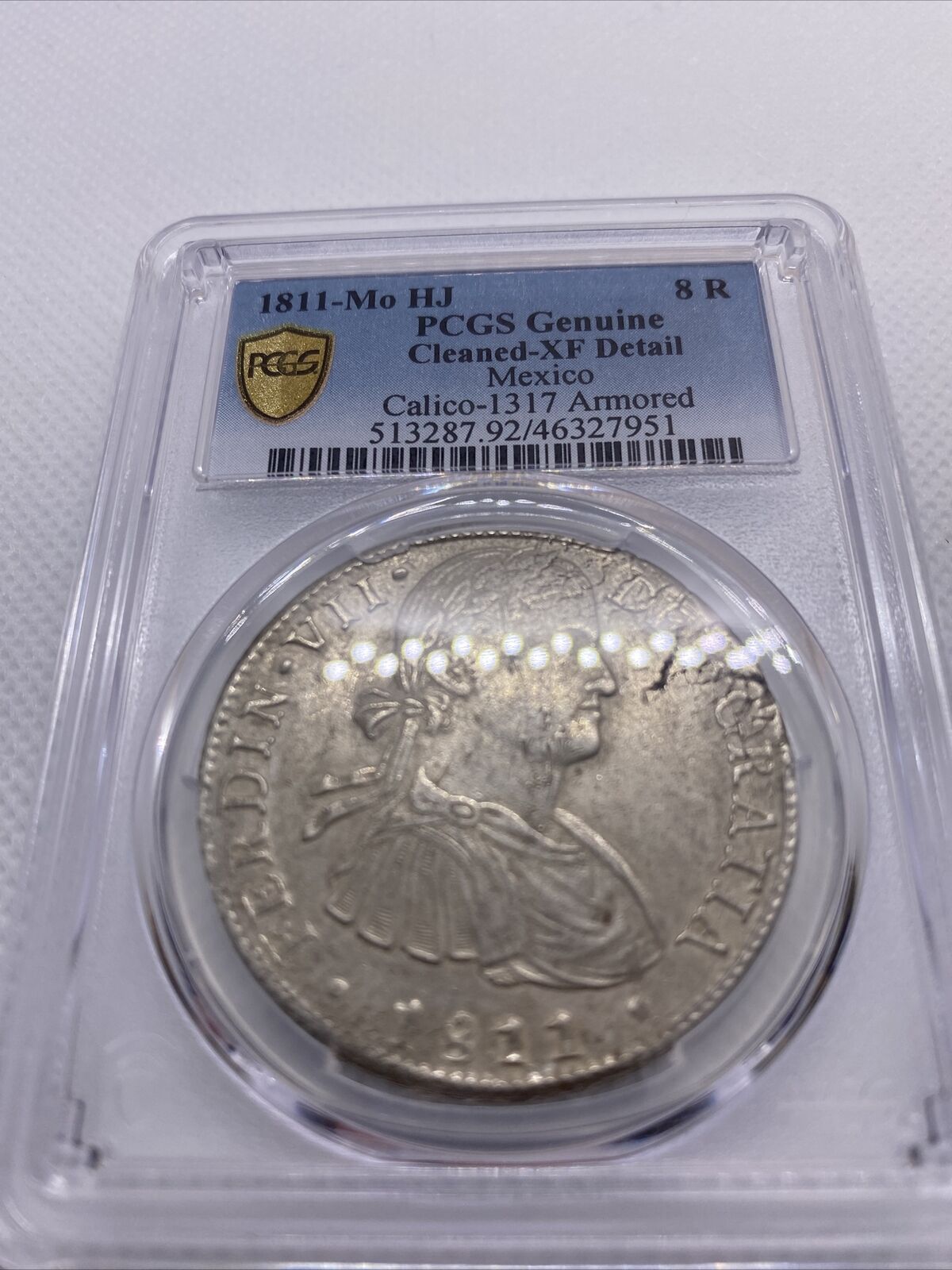 1811 Mo HJ Mexico 8 Reales Armored Bust Large Silver Coin