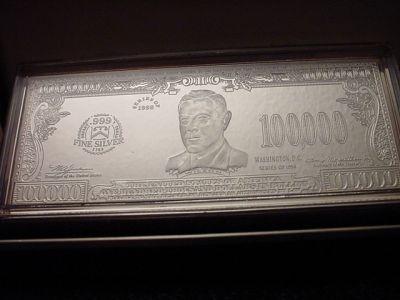 The Washington Mint Silver Proof 4oz .999 Fine hot $100 Dollar Bill