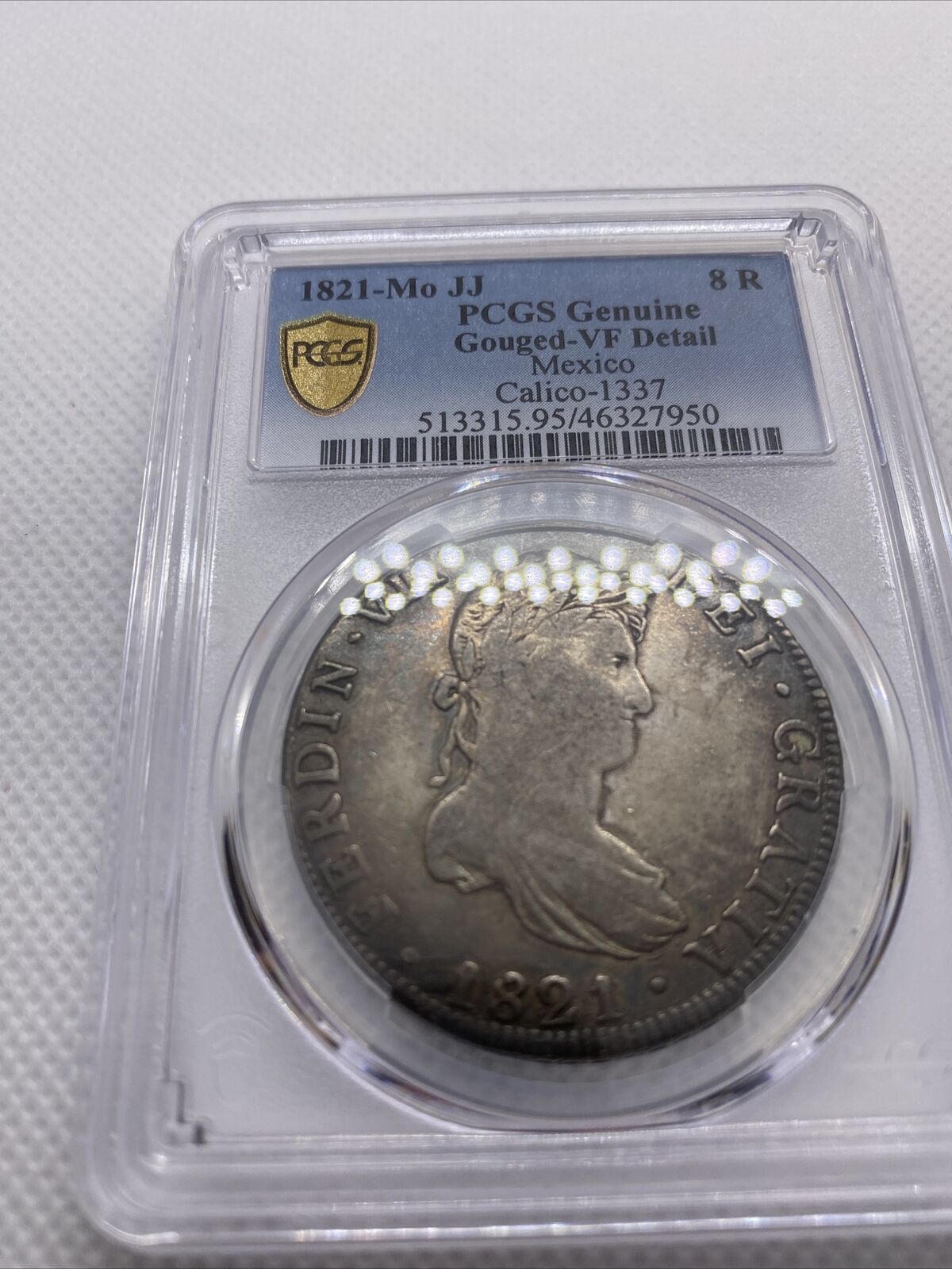 メキシコ カルロス4世 8Escudos 1794 PCGS AU55 準未使用 8 Escudos - Charles IV (Numeral IV, Charles III portrait