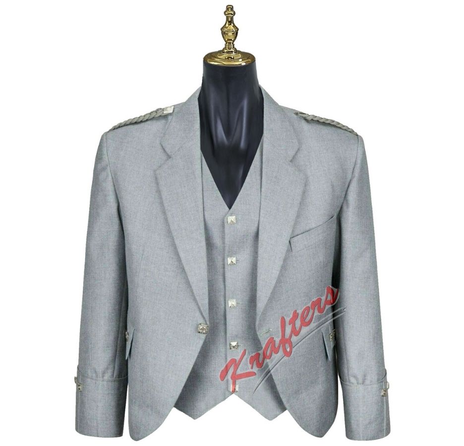 Argyle Jacket with Waistcoat 100% Wool 