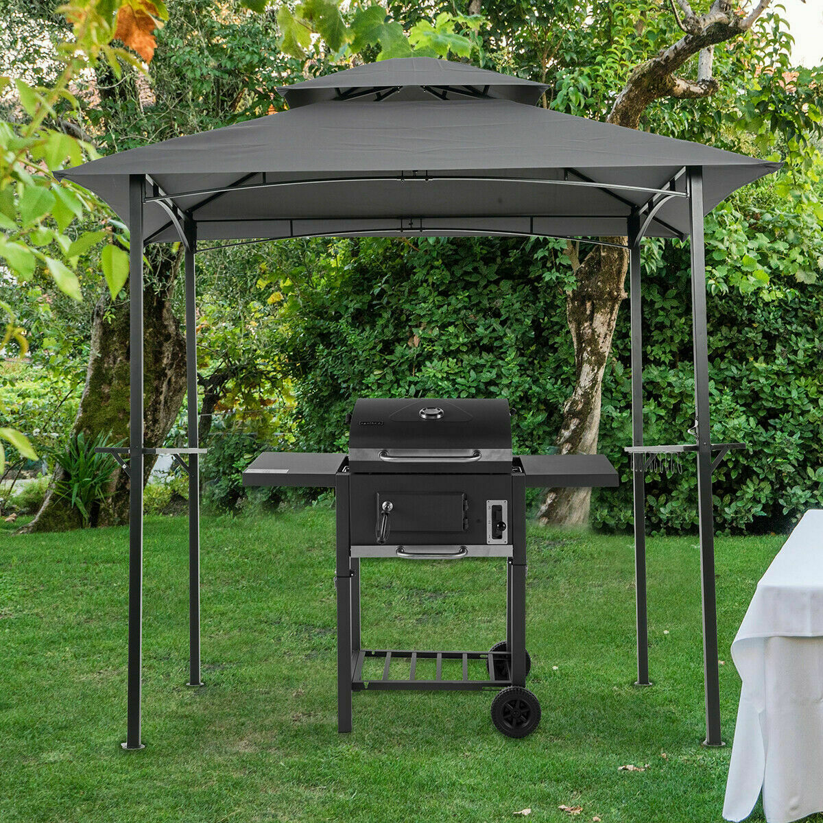 Details about   8'X5' Outdoor Barbecue Grill Gazebo Canopy Tent Patio BBQ Shelter W/Air Vent NEW 