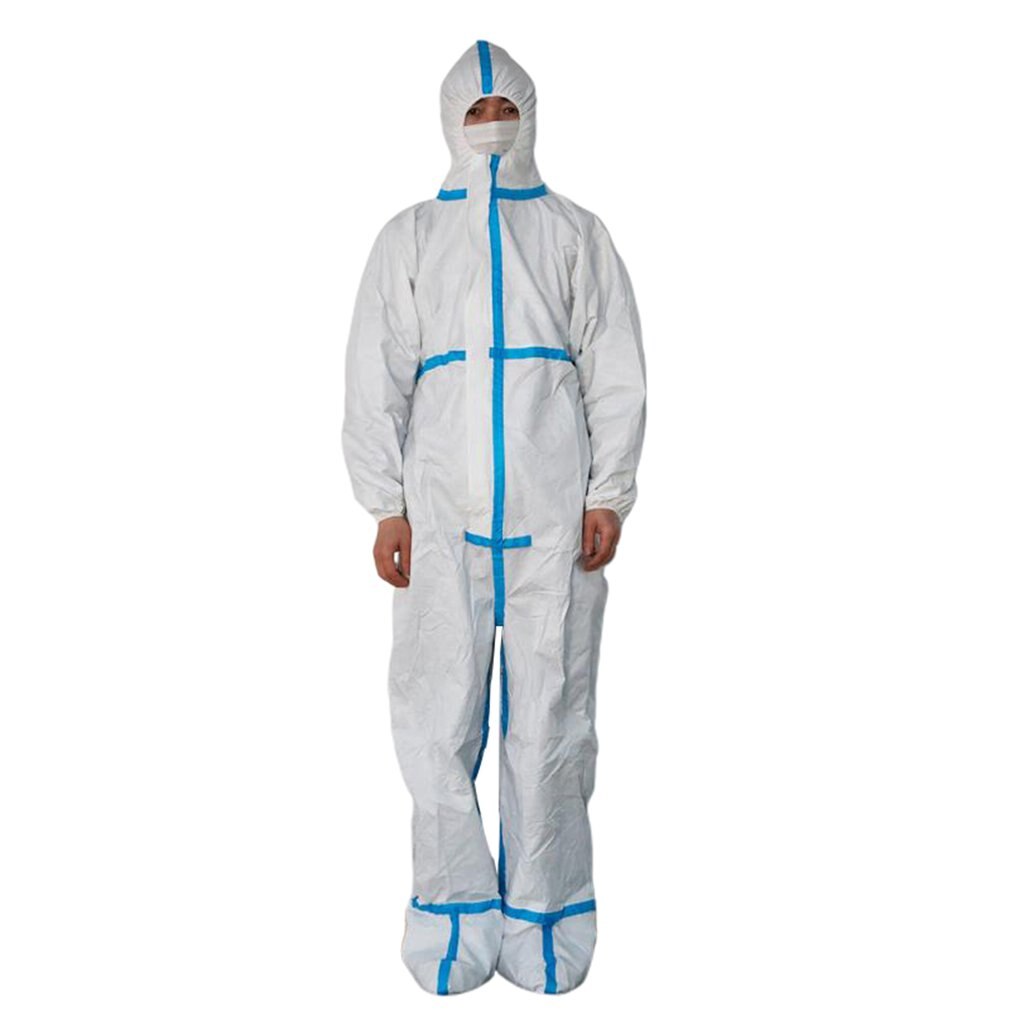 Fesjoy Coverall Disposable Isolation Suit Dust-proof Coveralls Antistatic Suit