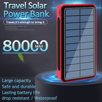 80000mah solar power bank solar panel